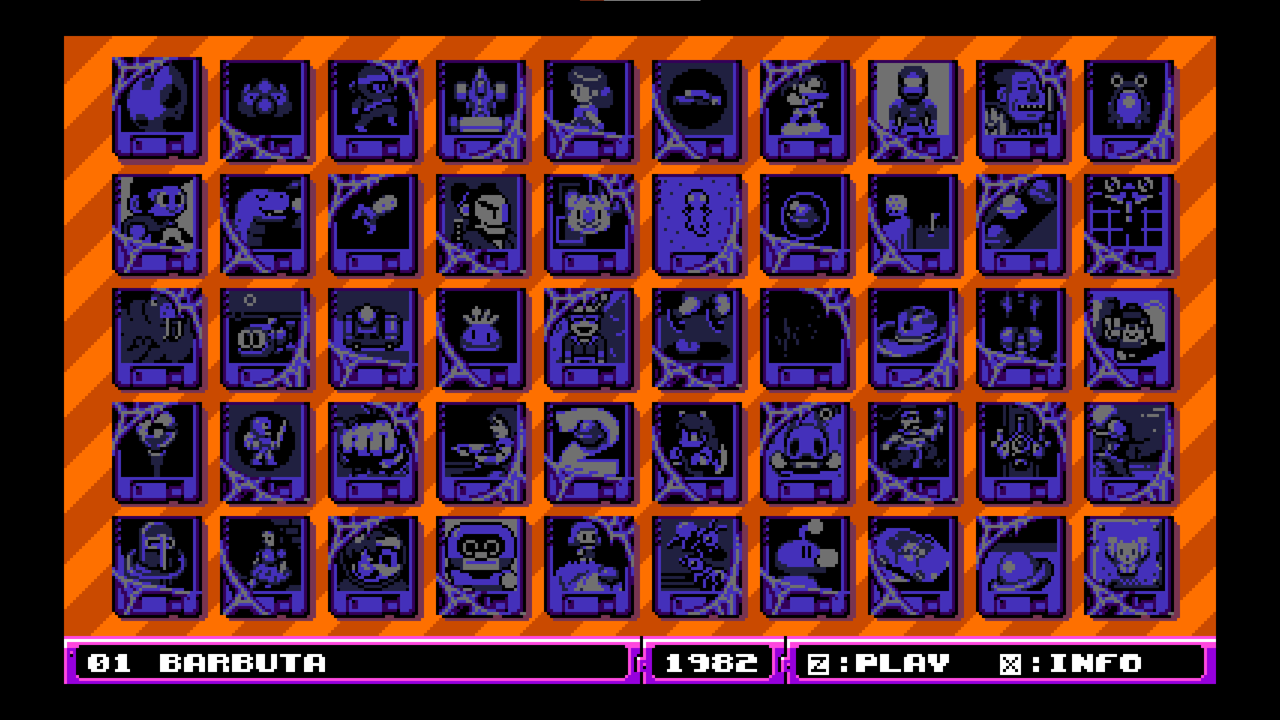 UFO 50 Game select screen dusted